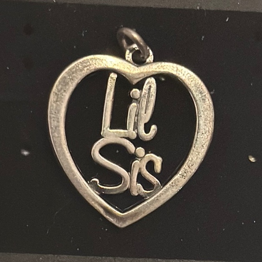 Sterling Silver 'Lil Sis' Heart Pendant